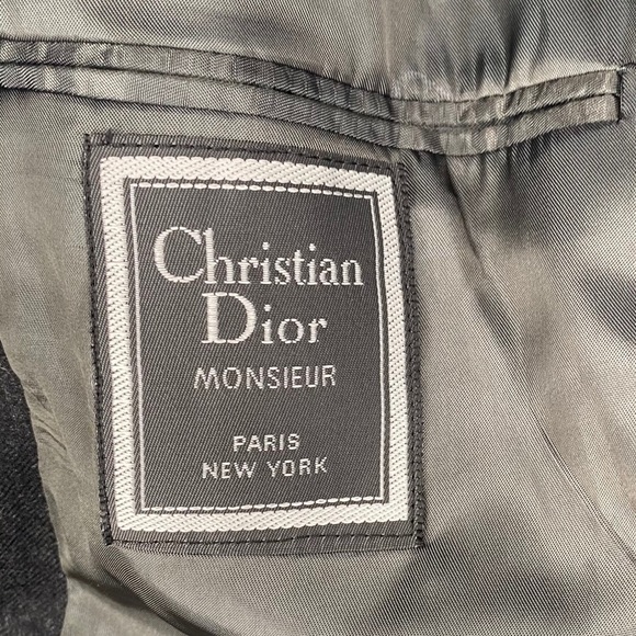 CHRISTIAN DIOR Vintage 80’s Charcoal Gray Wool Blazer Size 44L - Picture 5 of 11